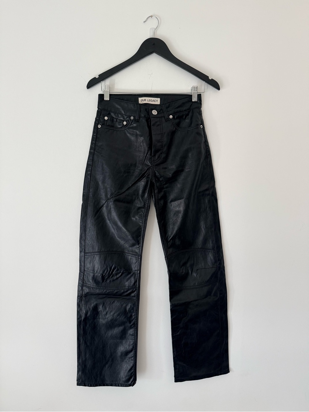 Our Legacy Black Straight Coated Jeans